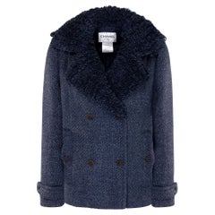 Chanel CC Buttons Fluffy Tweed Jacket / Coat