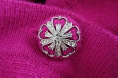 Chanel CC Buttons Fuchsia Cashmere Cardi Coat