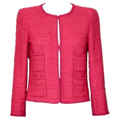 Chanel CC Buttons Fuchsia Tweed Jacket