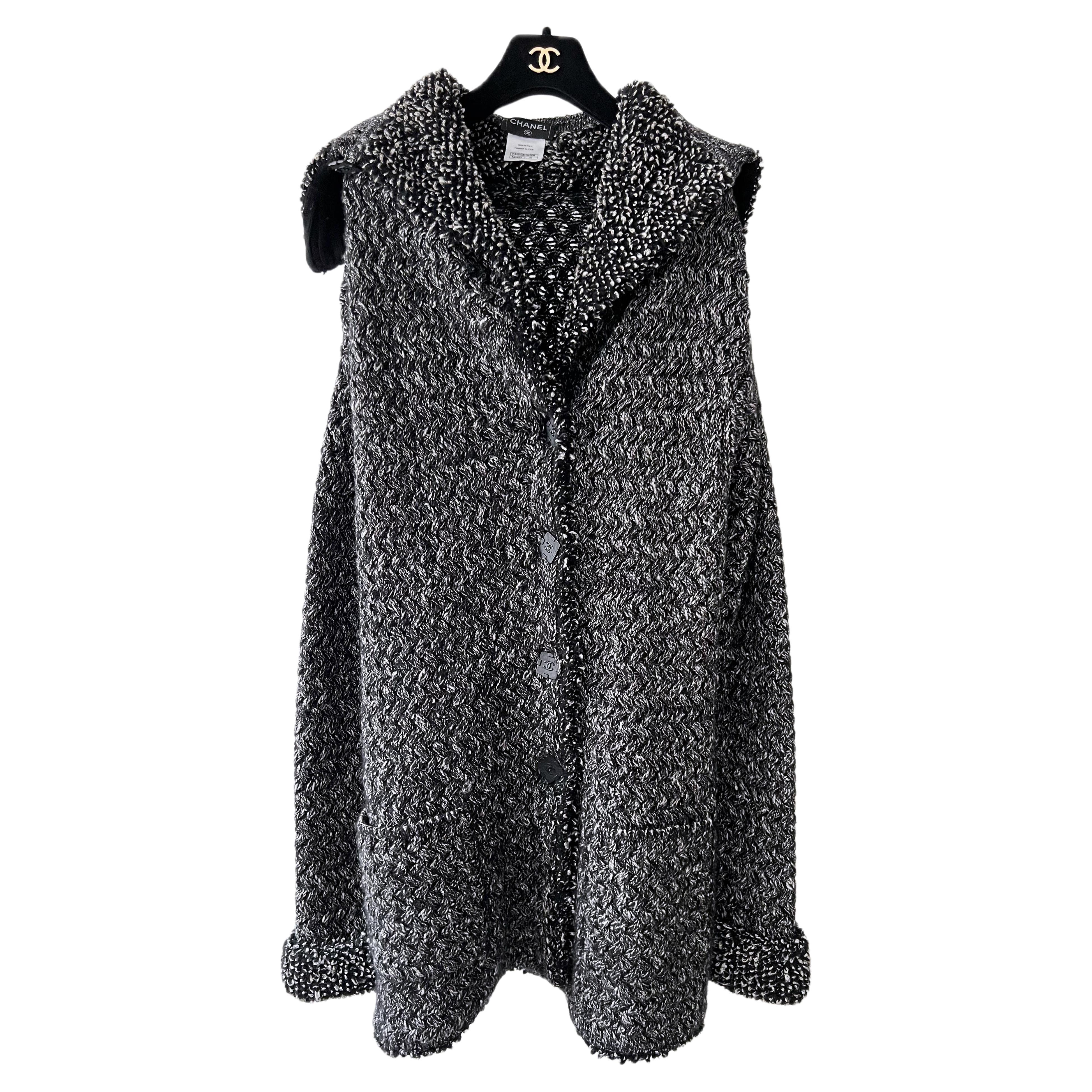 Chanel CC Buttons Heavyweight Cashmere Cardi Coat For Sale