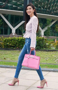 Chanel CC Buttons Lavender Tweed Jacket with Belt