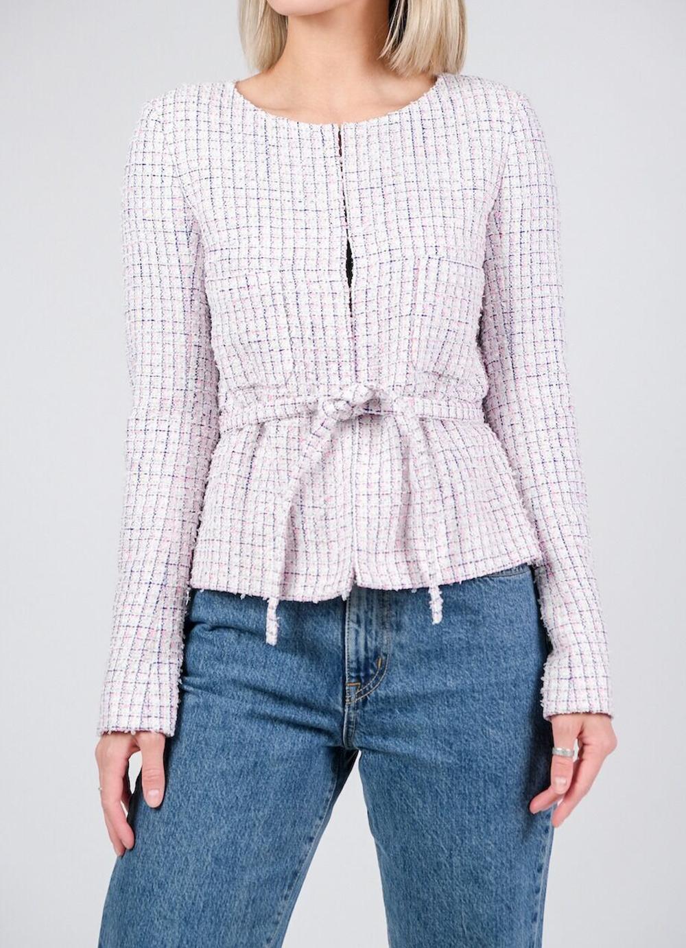 Chanel CC Buttons Lavender Tweed Jacket with Belt 1