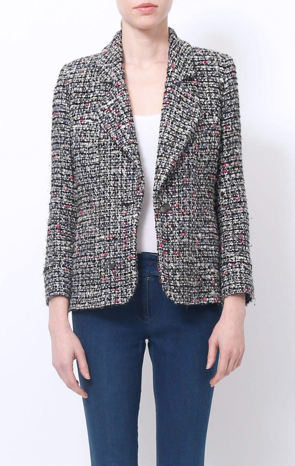 Black Chanel CC Buttons Lesage Tweed Jacket 38 FR