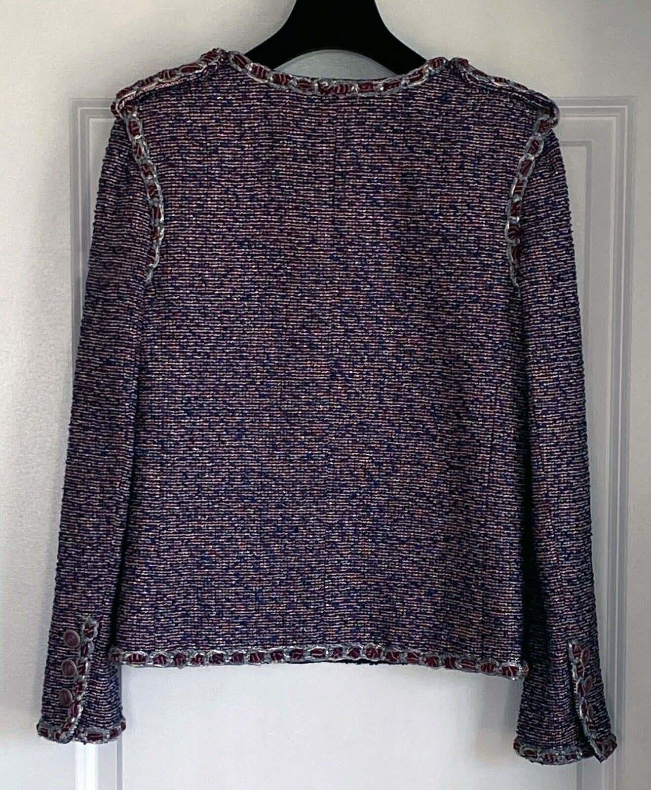 Chanel CC Lesage Tweed-Jacke mit Knöpfen aus Tweed 46 FR im Angebot 6