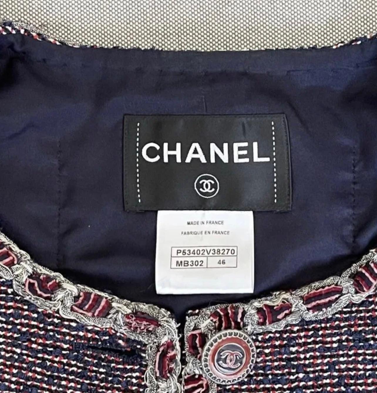 Chanel CC Lesage Tweed-Jacke mit Knöpfen aus Tweed 46 FR im Angebot 7