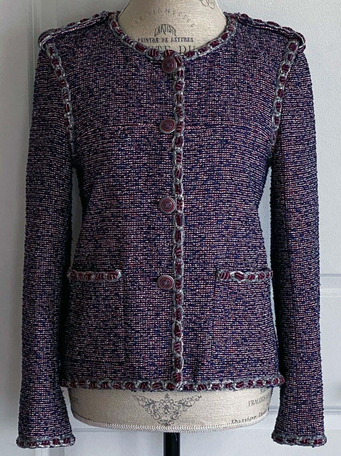Chanel CC Buttons Lesage Tweed Jacket 46 FR For Sale 2