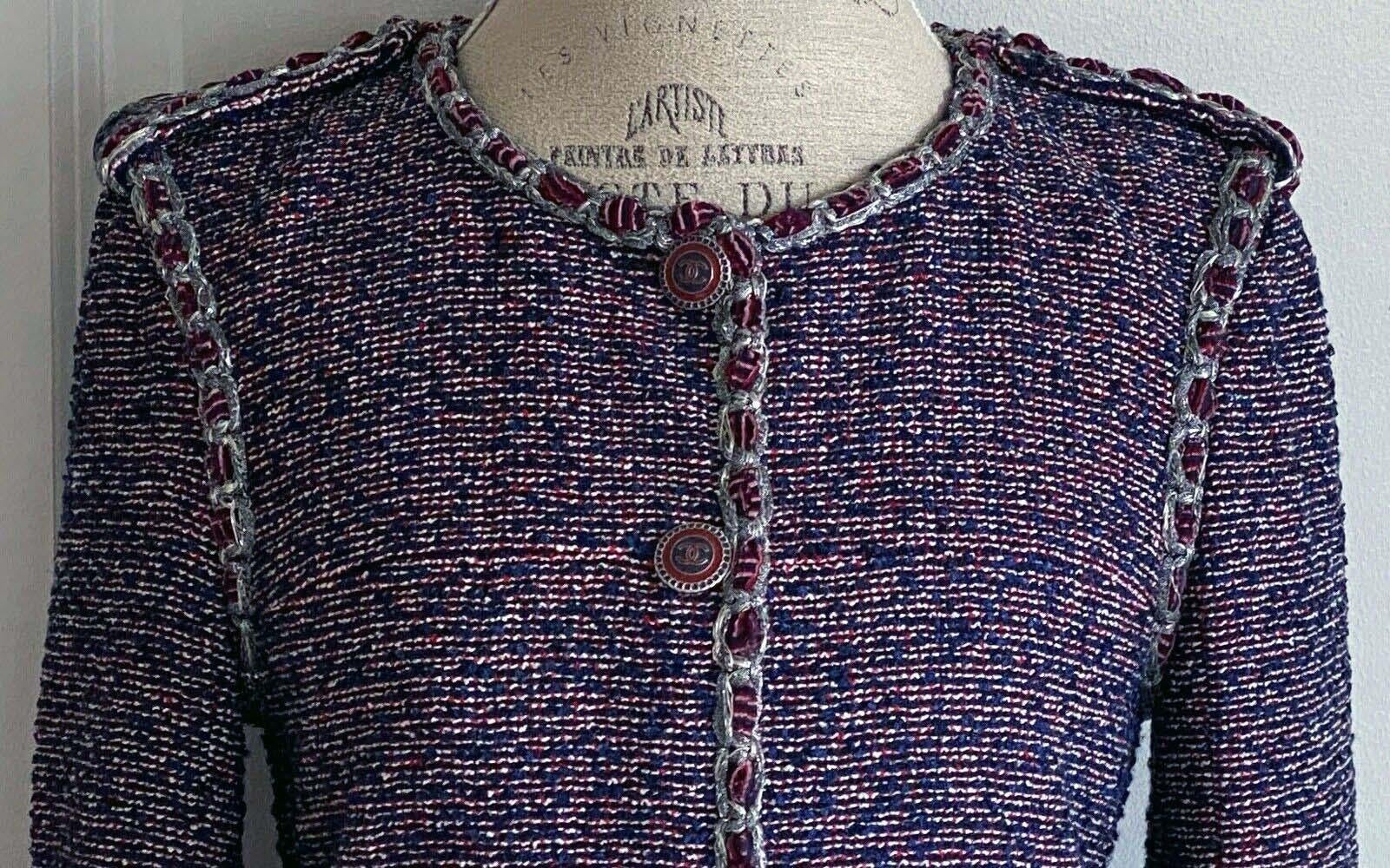 Chanel CC Buttons Lesage Tweed Jacket 46 FR For Sale 3