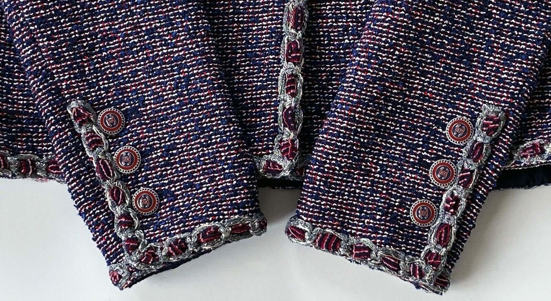 Chanel CC Lesage Tweed-Jacke mit Knöpfen aus Tweed 46 FR im Angebot 5