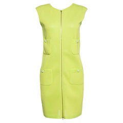 Chanel CC Sommerkleid mit Knopfleisten in Limonengrün