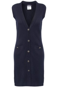Chanel CC Buttons Long Cashmere Vest