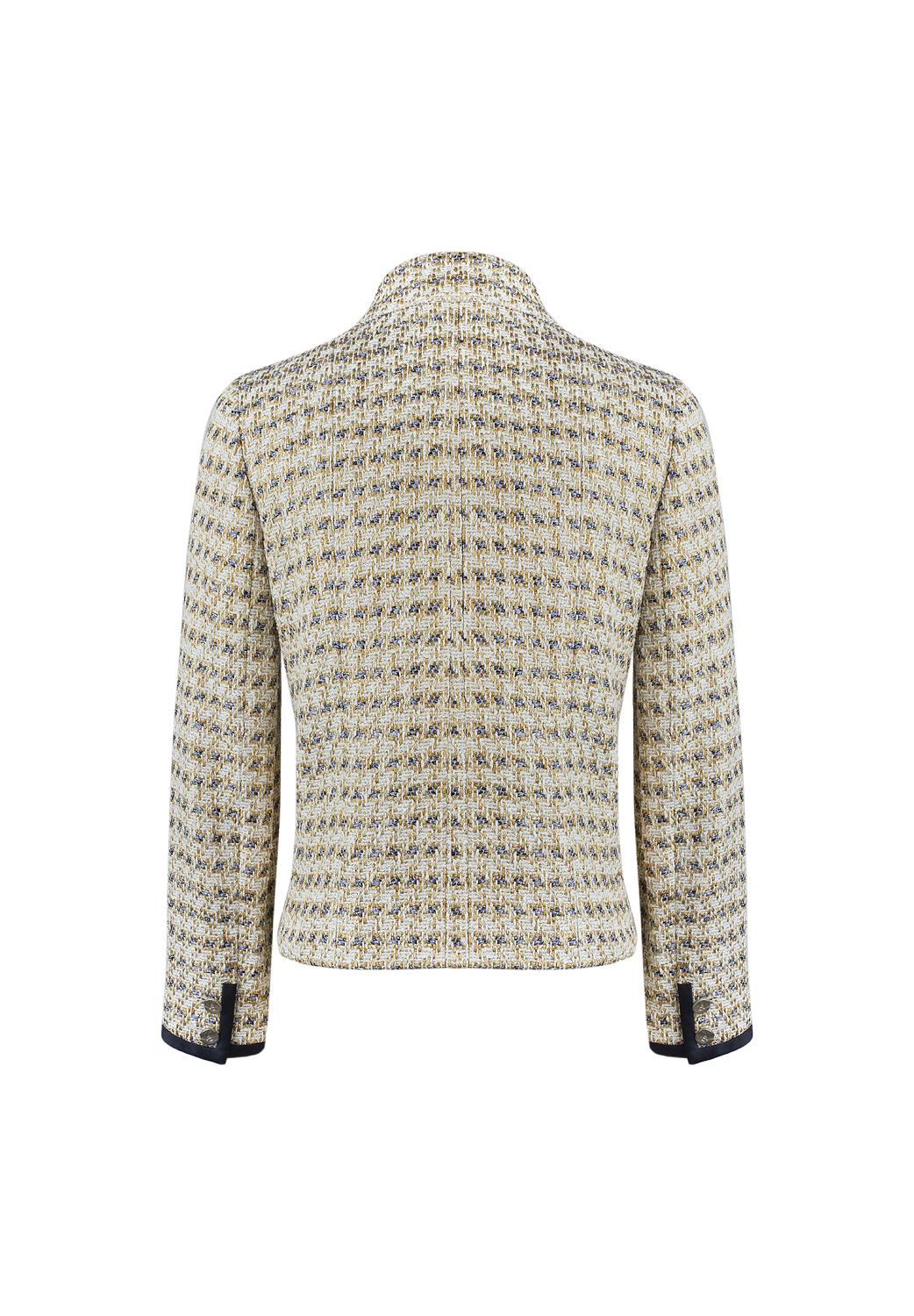 Chanel CC Buttons Metallic Tweed Jacket For Sale 2
