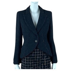 Chanel CC Buttons Navy & Green Lesage Tweed Jacket 38 FR