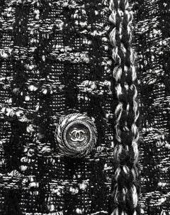 Chanel CC Buttons Oversized Black Tweed Jacket / Coat