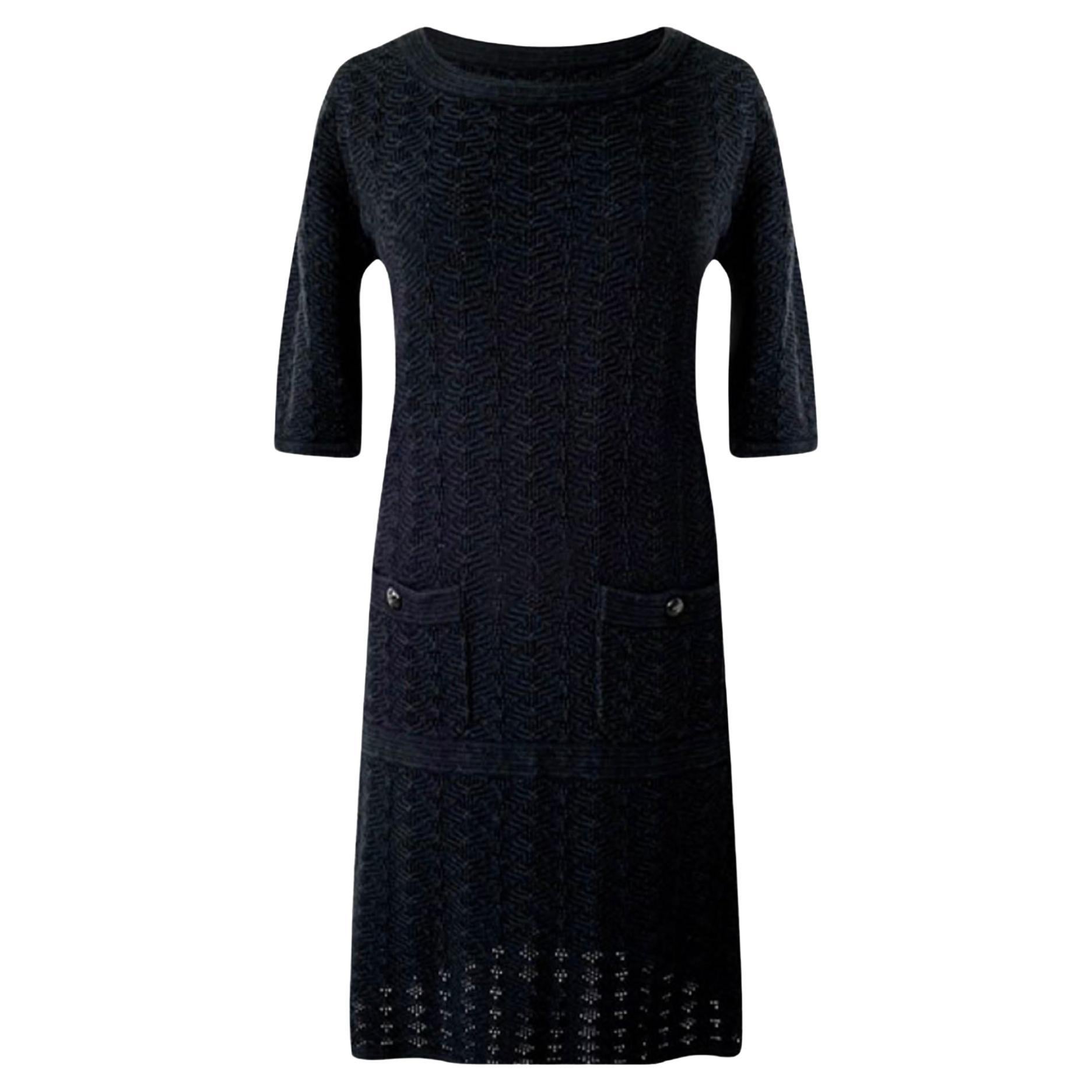 Chanel CC Buttons Paris / Singapore Black Dress For Sale