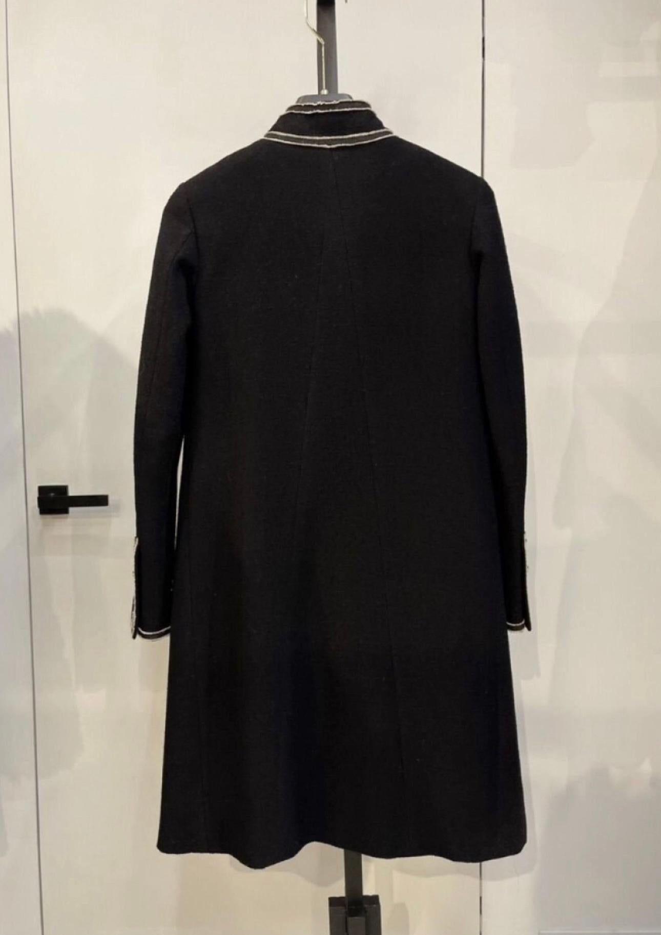 Chanel CC Buttons Paris / Singapore Runway Black Tweed Coat 13