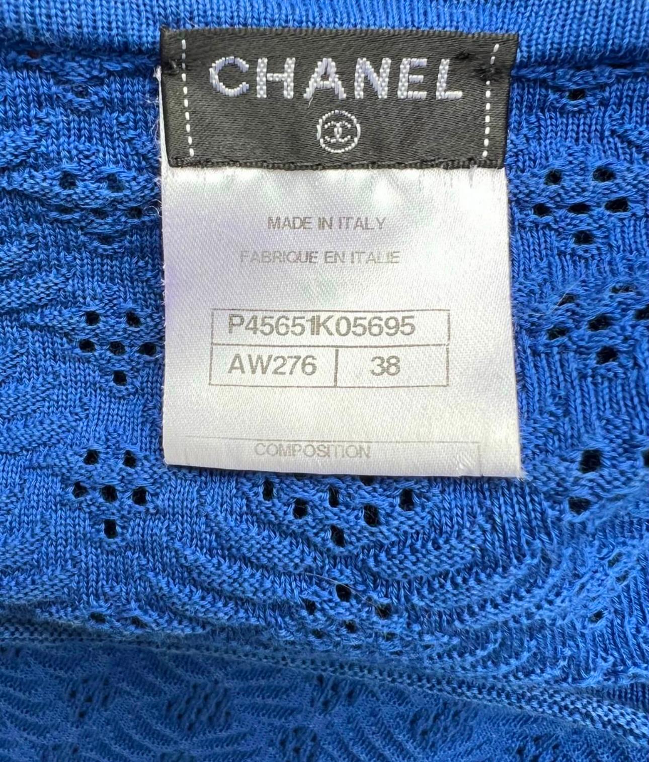 Chanel CC Sommerkleid mit Knopfleisten in Königsblau im Angebot 1