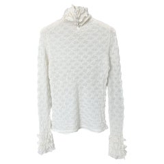 Chanel CC Buttons Ruffled Jumper