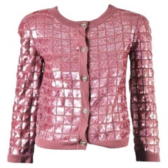 Chanel CC Buttons Sequin Cashmere Jacket