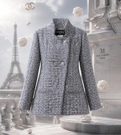CHANEL CC Buttons Shimmer Lesage Tweed Jacket 38 FR