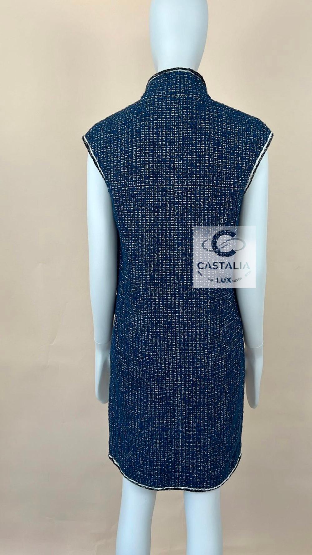 Chanel CC Buttons Shimmering Tweed Jacket Vest 5