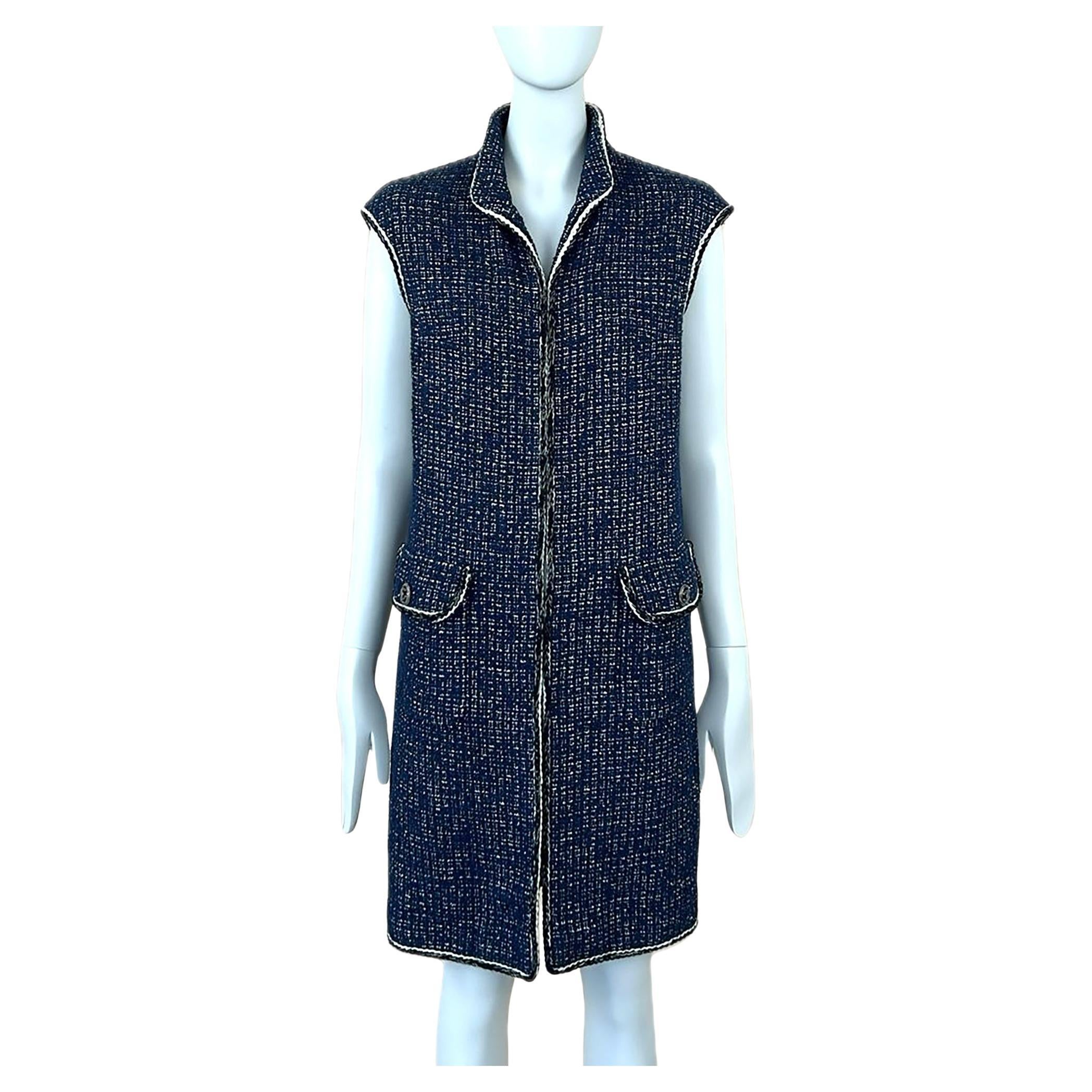 Chanel CC Buttons Shimmering Tweed Jacket Vest