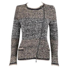 Chanel CC Buttons Silk Woven Tweed Cardi Jacket