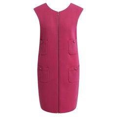 Chanel CC Bottoni Elegante Giacca Fucsia Abito 42 FR