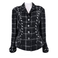 Chanel CC Buttons Chaqueta intemporal de tweed negro 40 FR