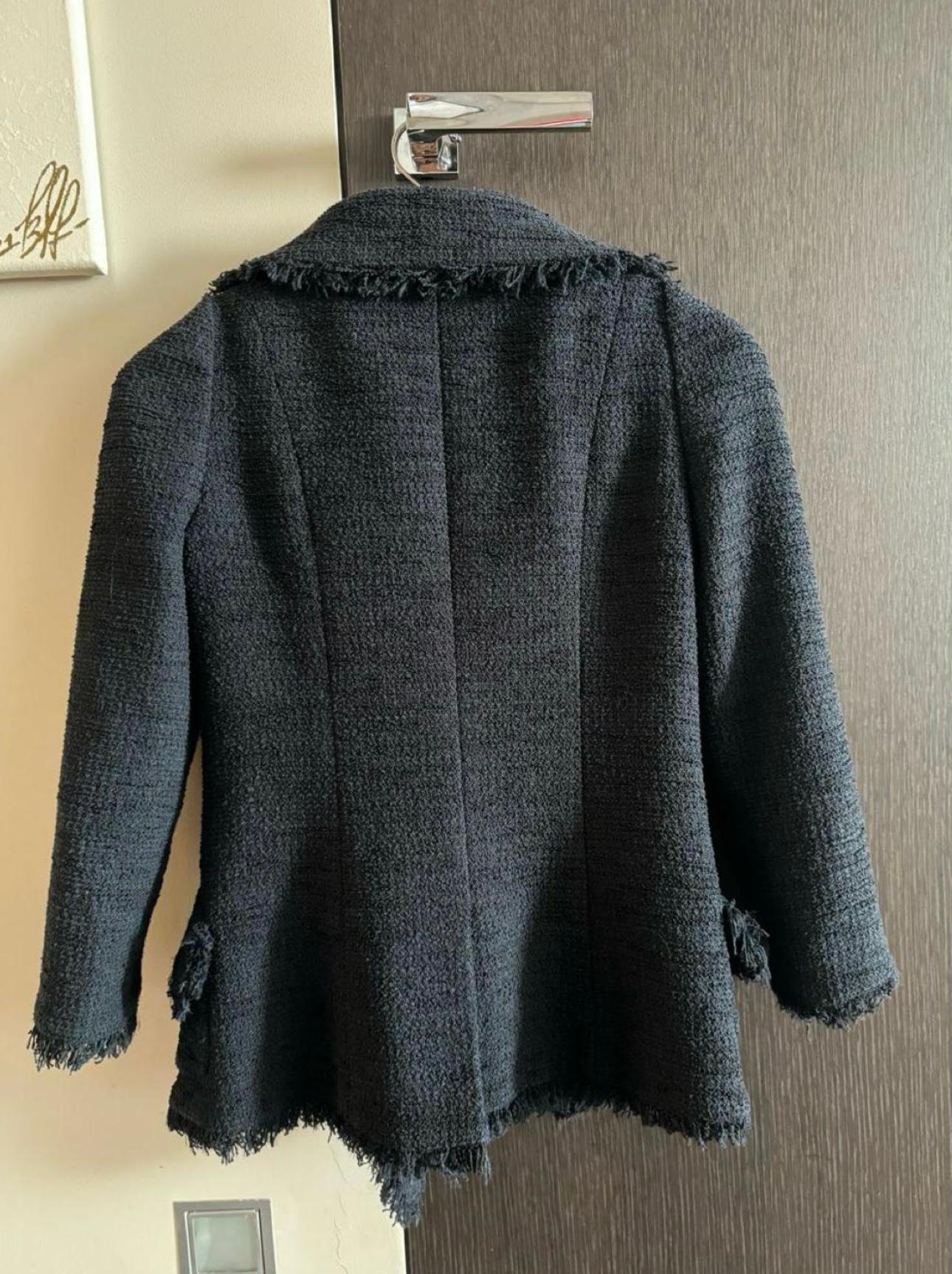 Chanel CC Buttons Timeless Black Tweed Jacket 1