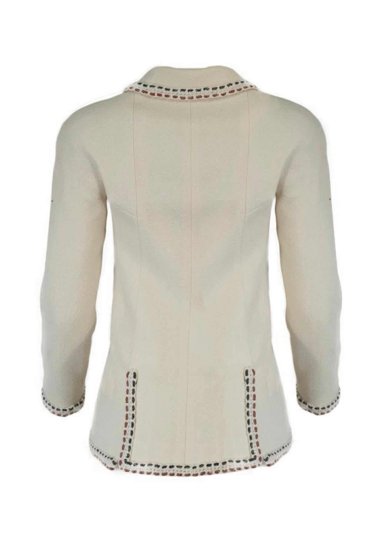 Chanel CC Buttons Timeless Little White Jacket  For Sale 2