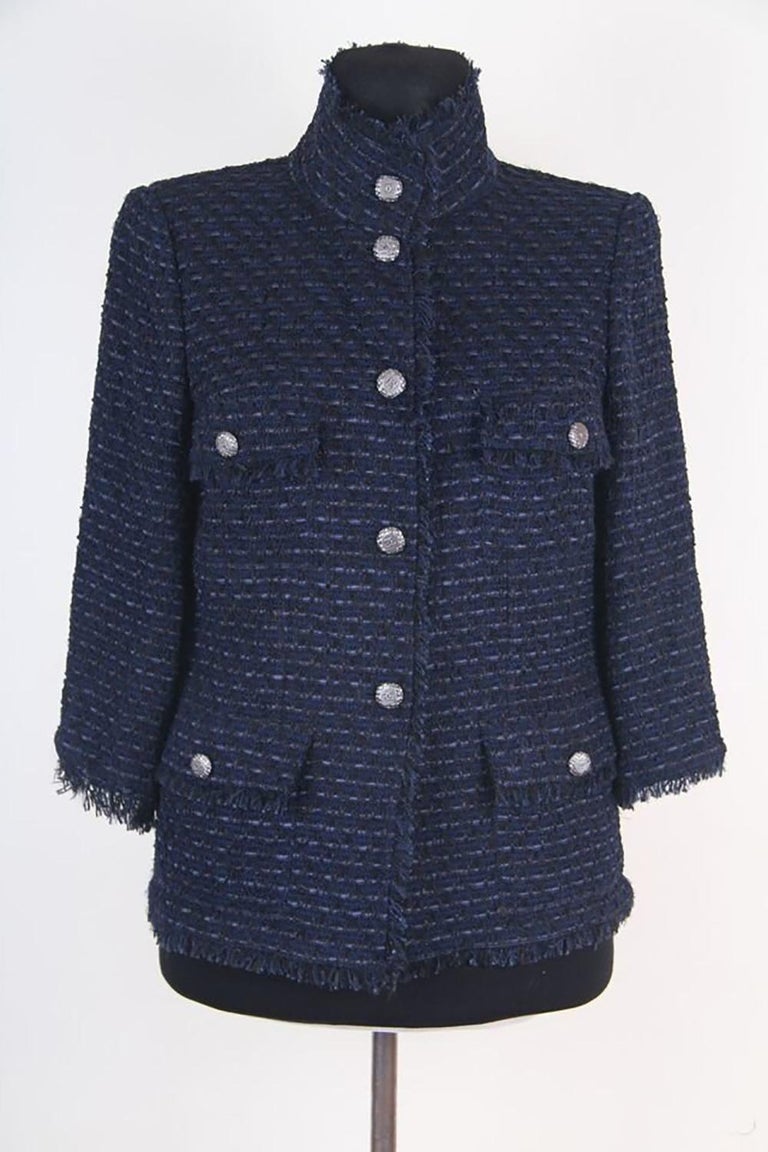Chanel CC Buttons Timeless Tweed Jacket For Sale at 1stDibs