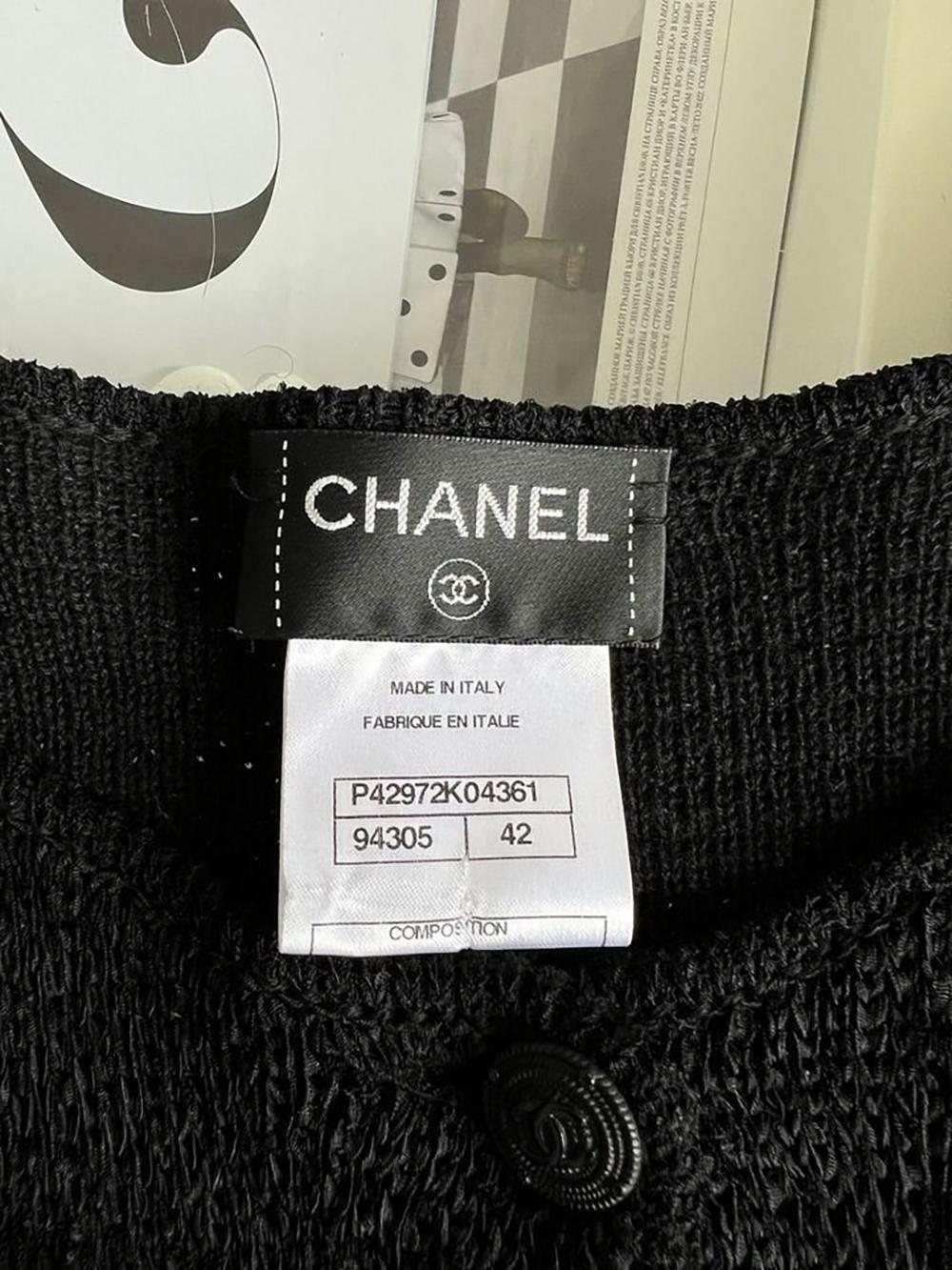 Chanel CC Buttons Woven Silk Ensemble For Sale 2