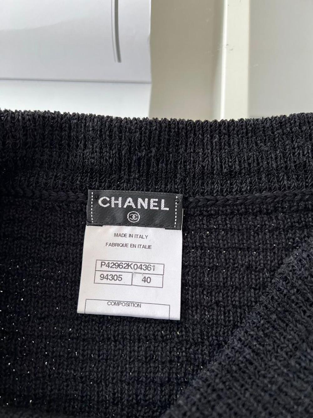 Chanel CC Buttons Woven Silk Ensemble For Sale 3