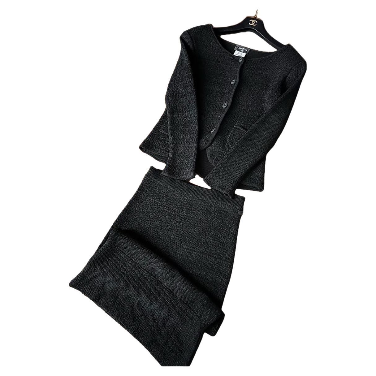 Chanel CC Buttons Woven Silk Ensemble For Sale