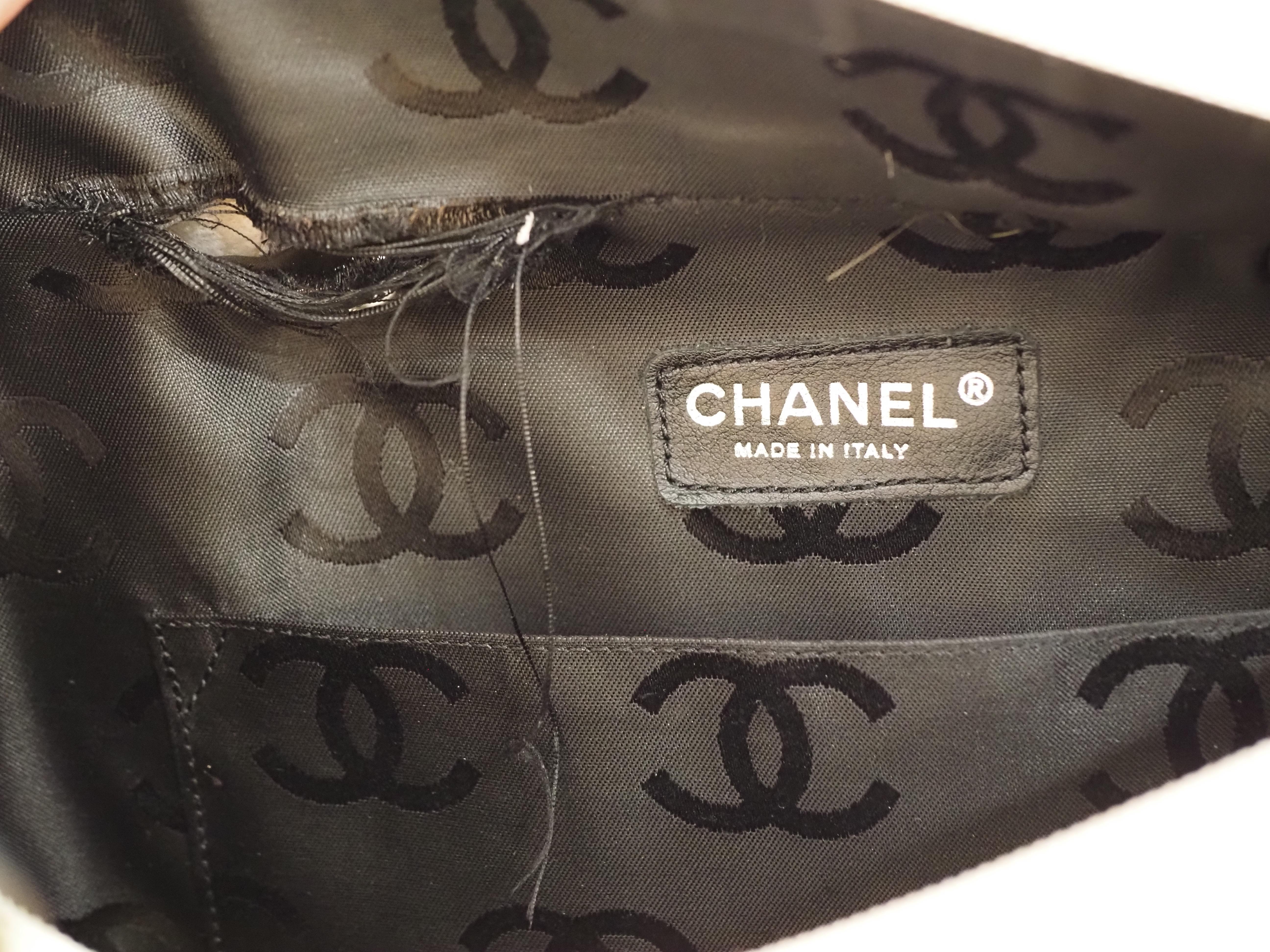 Black Chanel CC camel and black leather handbag shoulder bag