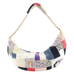 Chanel CC Camelia Chain Hobo Patchwork Textile
