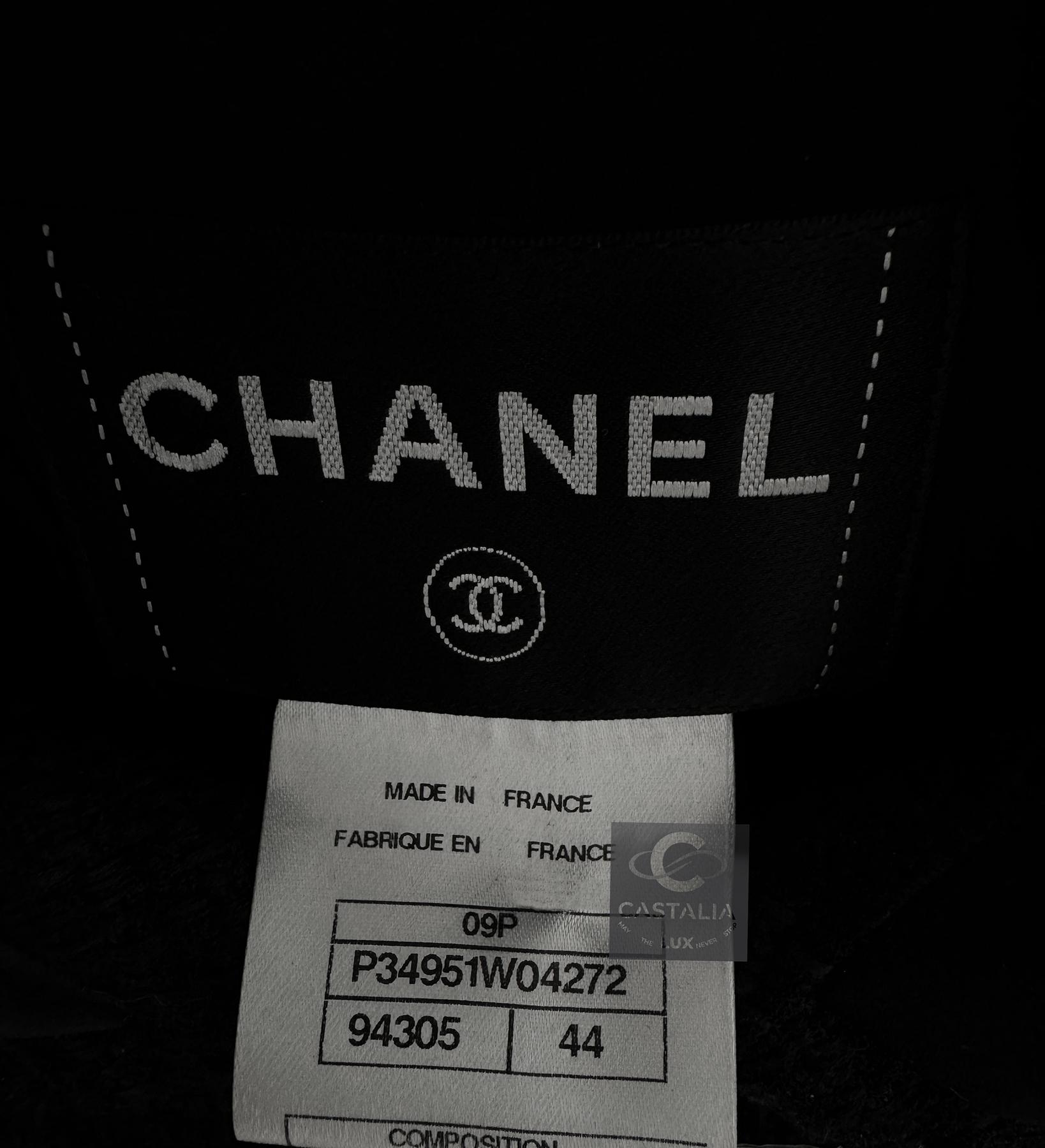 Chanel CC Camellia Buttons Black Tweed Jacket 8