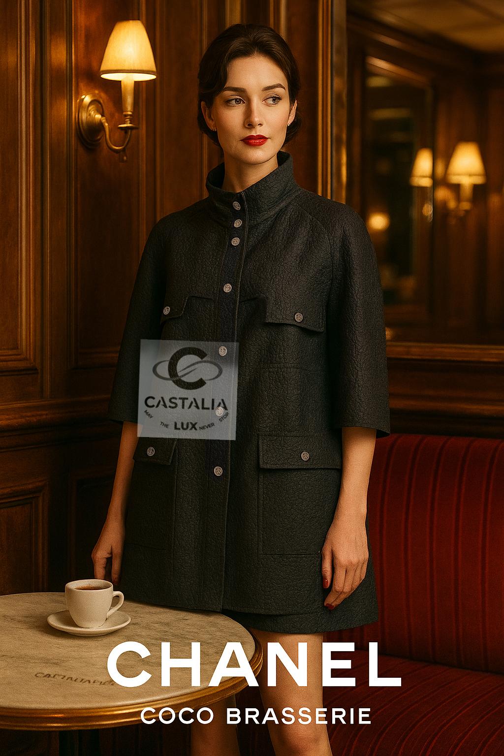 Chanel Coco Chanel Brasserie Collection 
2015 del Maestro Lagerfeld u2028Celestial Shimmer CC Camellia Trench Coat

~ Un mantello intessuto di incantesimi silenziosi, 
questo trench Chanel della Collection'S COCO BRASSERIE di Karl Lagerfeld