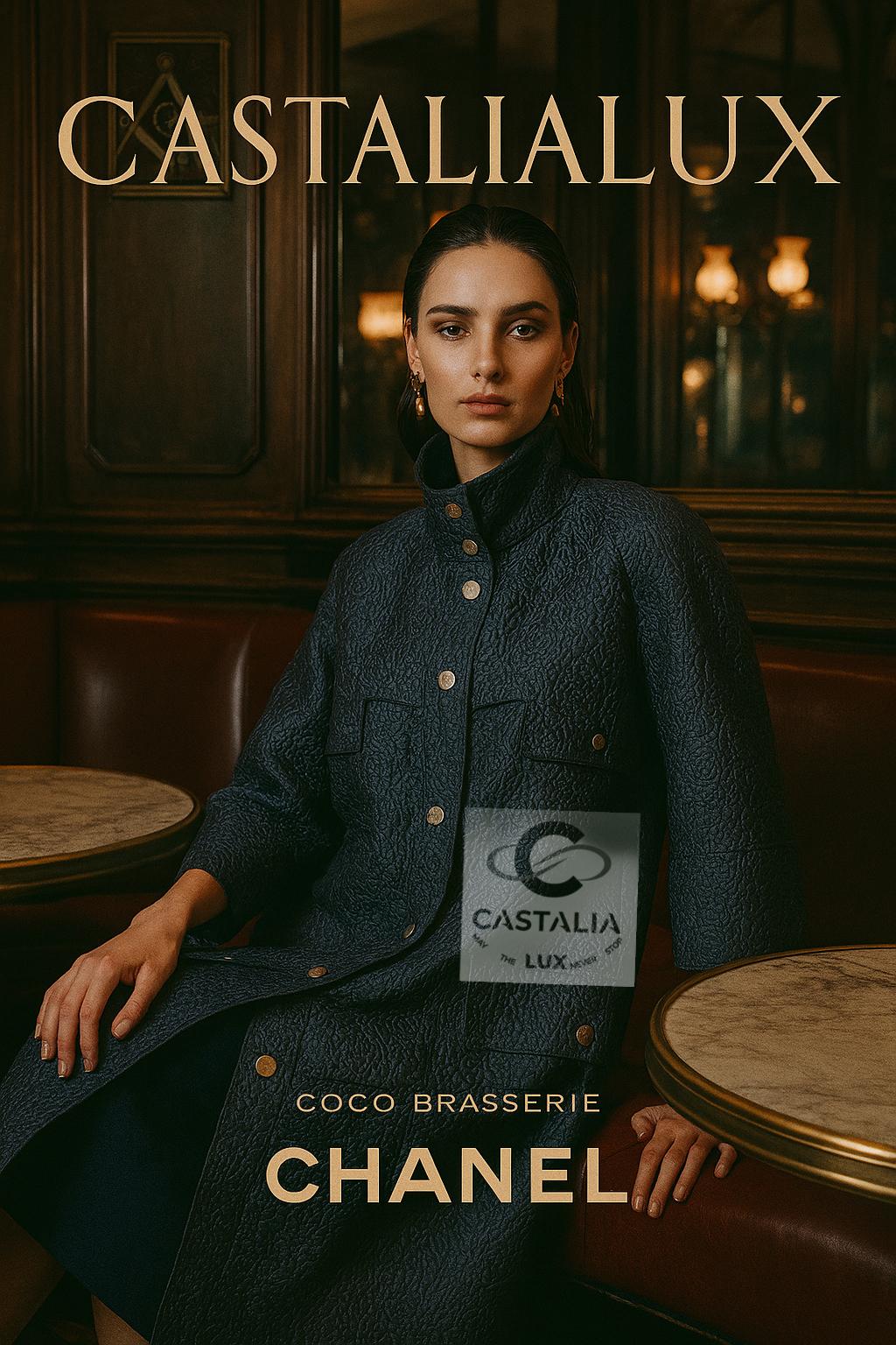 Chanel CC Camellia Celestial Shimmer Trench Coat 44 in vendita 2