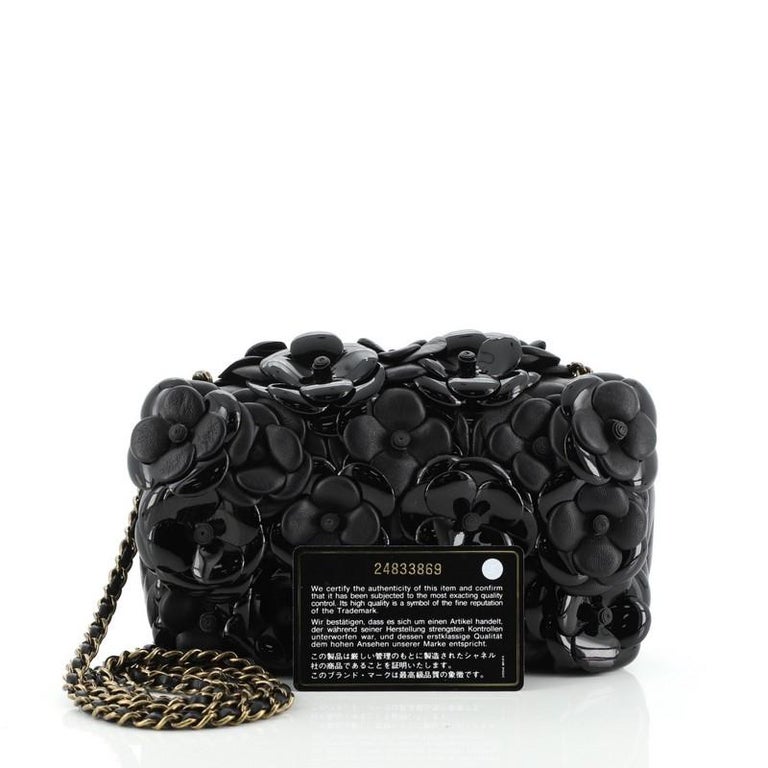 Chanel CC Camellia Flap Bag Embellished Lambskin Mini at 1stDibs