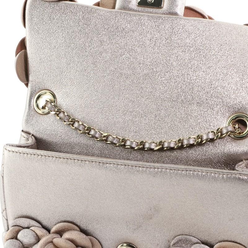 Women's or Men's Chanel CC Camellia Flap Bag Embellished Lambskin Mini