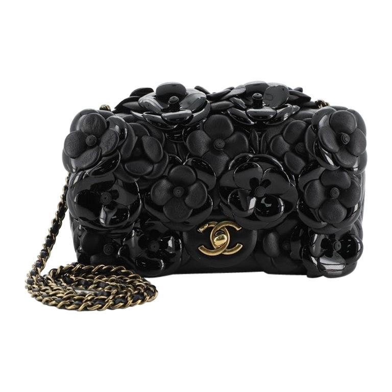 Chanel CC Camellia Flap Bag Embellished Lambskin Mini at 1stDibs