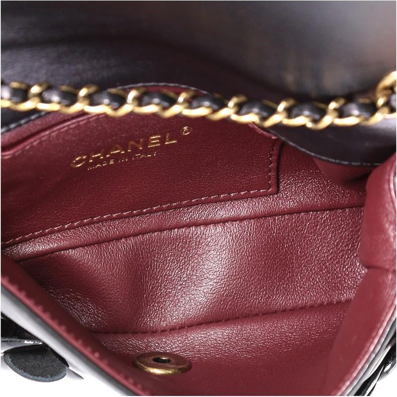 Chanel CC Camellia Flap Bag Lambskin with Patent Mini In Good Condition In NY, NY