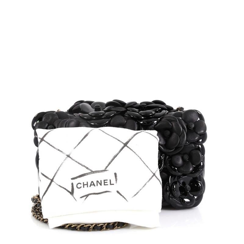 Women's or Men's Chanel CC Camellia Flap Bag Lambskin with Patent Mini