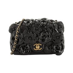 Chanel CC Camellia Flap Bag Lambskin with Patent Mini