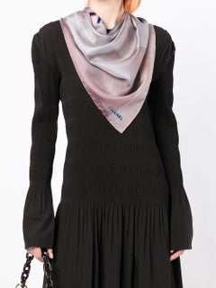 Chanel CC Camellia motif silk scarf