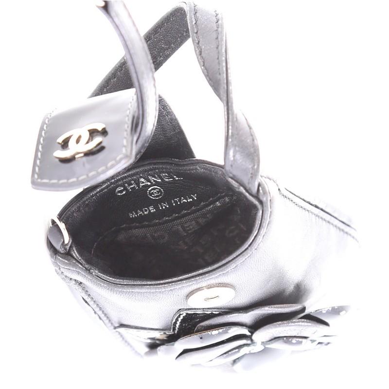 Women's or Men's Chanel CC Camellia Phone Holder Patent and Leather Embellished Lambskin