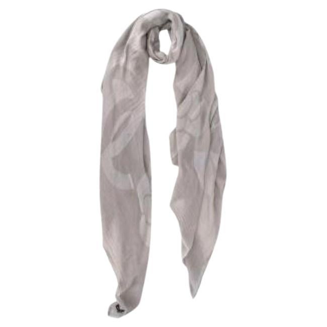 Chanel CC and Camellia Print Large Cotton Scarf For Sale at 1stDibs