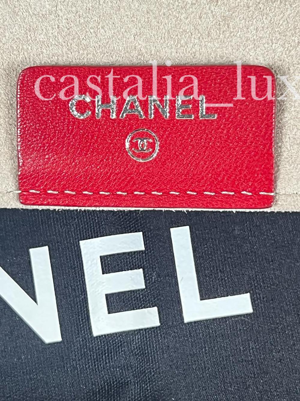 Chanel CC Camellia Red Quilted Clutch For Sale 7