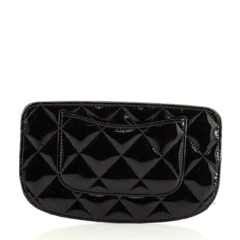 Black Chanel CC Card Holder Quilted Patent